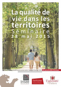 SEMINAIRE QUALITÉ DE VIE DANS LES TERRITOIRES QUALITÉ DE VIE DANS LES TERRITOIRES POITIERS
